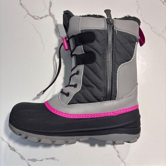 All in Motion | Girls Black Grey Thermolite Ecomade Winter Snow Boots Size 4 - Picture 8 of 14